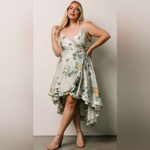 NEW Baltic Born Midi Dresses | Steffi Tulip Wrap Dress Light Sage Floral